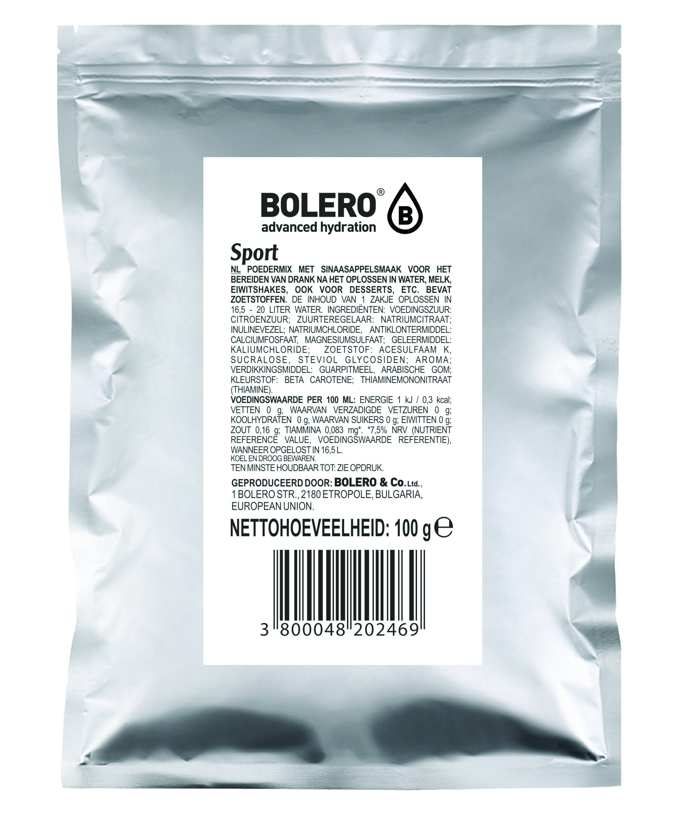 bolero sport 20 liter (1 x 100g) - Your Official BOLERO Drink Store in  BELGIUM